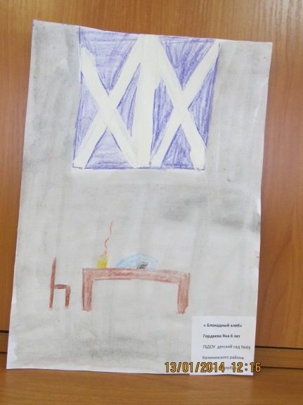 " Блокадный хлеб" Конкурс детского рисунка. Январь 2014. Дошкольники " Блокадный хлеб"