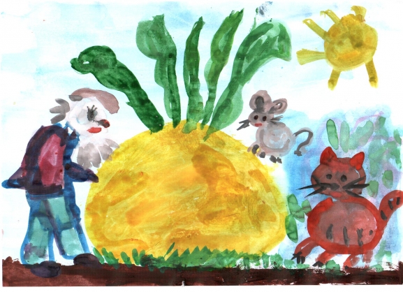 Репка большая, пребольшая.jpg Русская народная сказка. Июль 2013. Репка большая, пребольшая.jpg