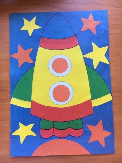 Аппликация к дню космонавтики в детском саду