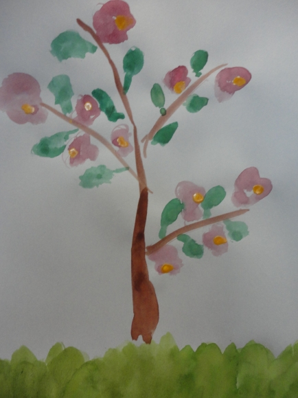 Цветущий сад старшая группа. Рисование Весеннее дерево в средней группе. Рисование цветущей ветки в средней группе. Цветущая ветка рисование в средней группе. Рисование в средней группе на тему деревья.