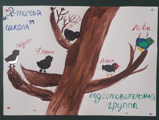 Птичья школа рисунок