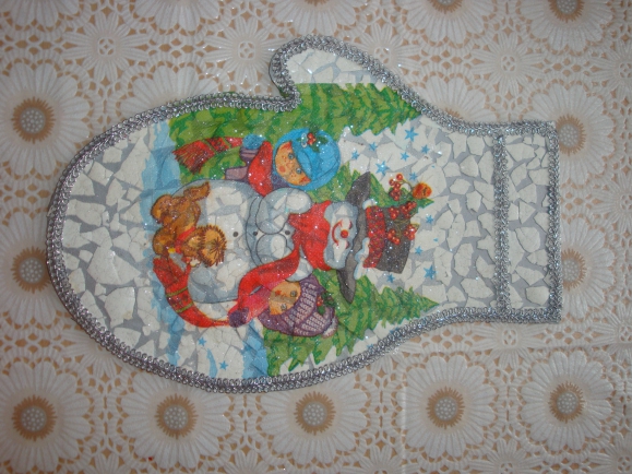 Варежка "Зимнее гулянье" Конкурс детских поделок. Декабрь 2013. Дошкольники Варежка "Зимнее гулянье"