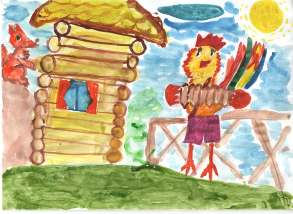 Кот, петух и лиса.jpg Русская народная сказка. Октябрь 2013. Кот, петух и лиса.jpg