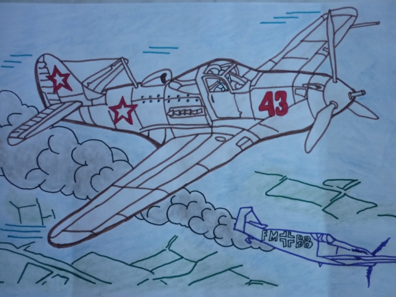 Самолет день победы рисунок