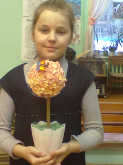 Цветочное дерево Конкурс детских поделок. Февраль 2015. Школьники Цветочное дерево