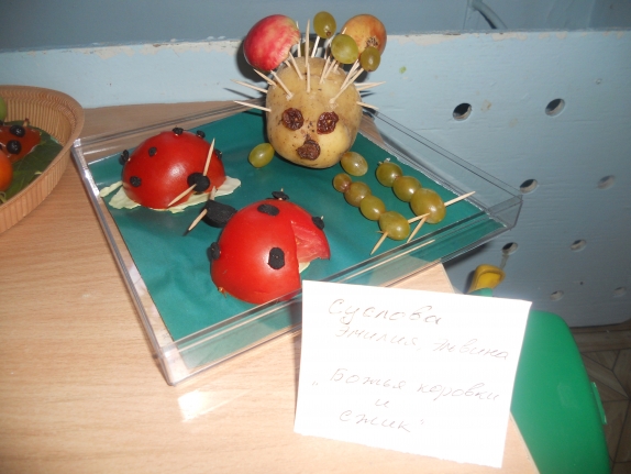 Ёжик и божьи коровки Конкурс детских поделок. Октябрь 2013 Ёжик и божьи коровки