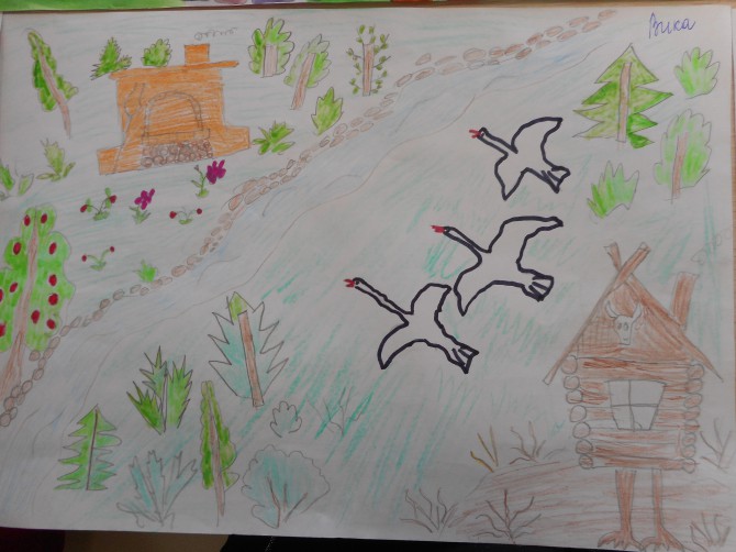 Гуси лебеди рисунок для детей 1 класса. Рисование сказки гуси лебеди. Гуси лебеди рисунок детский. Гуси-лебеди сказка рисунок детский. Рисунок к сказке гуси лебеди.
