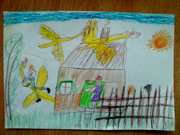 Гуси-лебеди.JPG Русская народная сказка. Август 2013. Гуси-лебеди.JPG