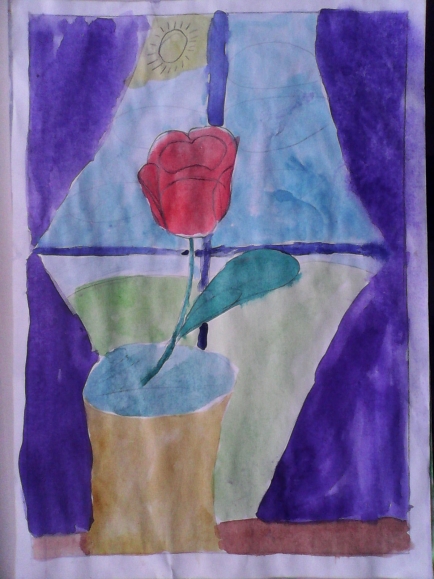 Роза на окне Конкурс детского рисунка. Апрель 2013. Роза на окне