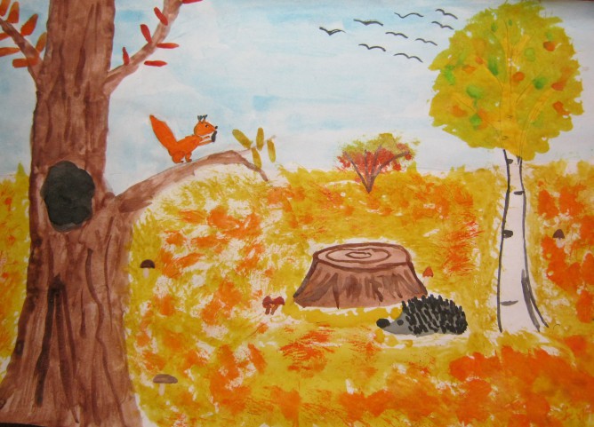 Осень детский рисунок