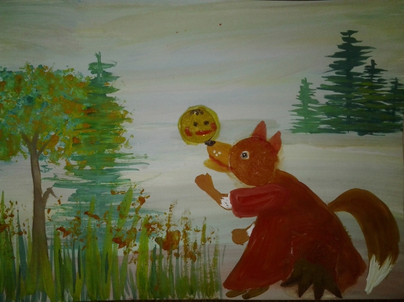 Сказка "Колобок" Русская народная сказка. Ноябрь 2014. Поделки и рисунки. Дошкольники Сказка "Колобок"