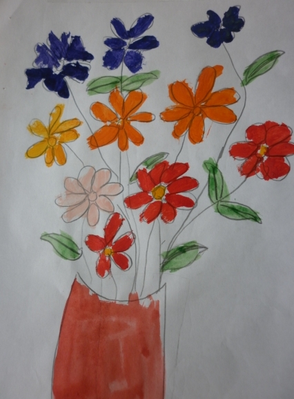 &quot;Букет цветов&quot; выполнила Кушнир Маргарита, 7 лет