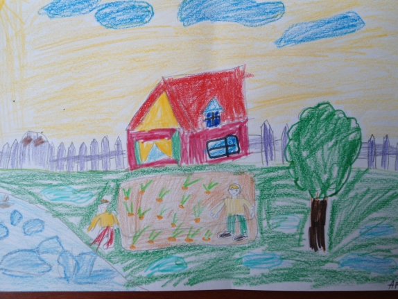 "У нас в огороде". Артём Кузнецов, 6,8 лет Конкурс детского рисунка. Апрель 2013. "У нас в огороде". Артём Кузнецов, 6,8 лет