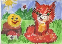 "Колобок-румяный бок" Любимая сказка. Май 2015. Поделки и рисунки. Дошкольники "Колобок-румяный бок"