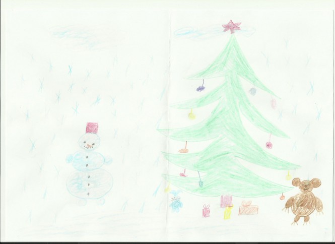 Снеговик и елка