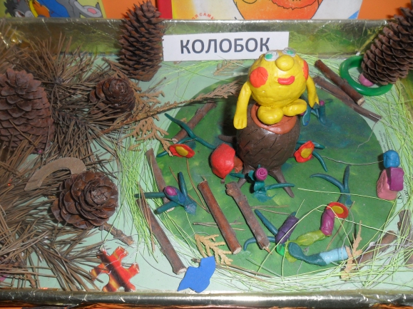 Колобок Любимая сказка. Февраль 2015. Поделки и рисунки. Дошкольники Колобок