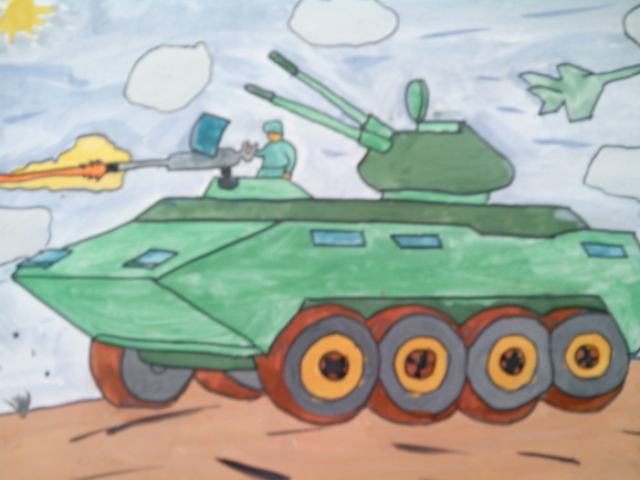 "Боевая машина" Конкурс «Подарок для папы» приуроченный к 23 февраля. Февраль 2015. Поделки. Дошкольники "Боевая машина"