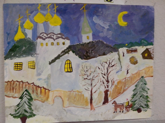 Зимний день Конкурс детского рисунка. Февраль 2015. Школьники Зимний день