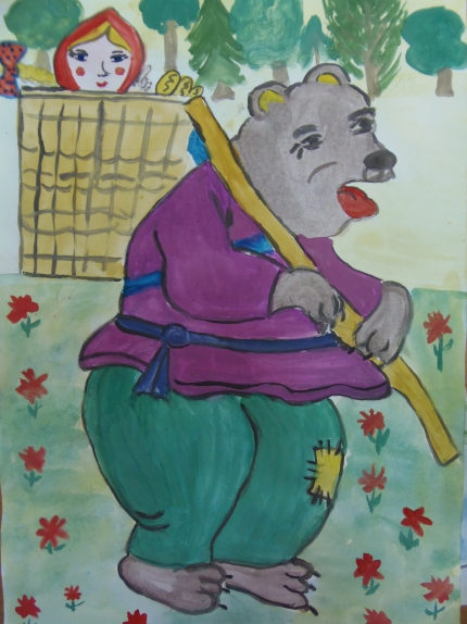 "Маша и медведь" Русская народная сказка. Январь 2014. Поделки и рисунки. Дошкольники "Маша и медведь"