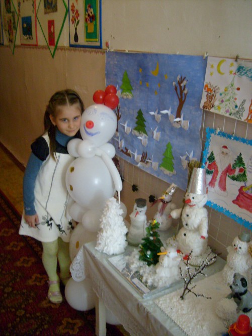 "Мой большой снеговик" Конкурс Новогодних поделок. Январь 2016. Дошкольники "Мой большой снеговик"