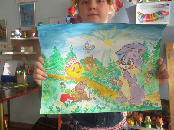 Колобок Русская народная сказка. Ноябрь 2014. Поделки и рисунки. Дошкольники Колобок