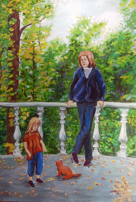 На прогулке Конкурс детского рисунка. Январь 2016. Школьники На прогулке