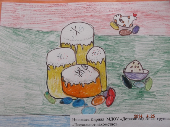 Пасхальное угощение Конкурс «Светлая Пасха». Май 2014. Поделки. Дошкольники Пасхальное угощение