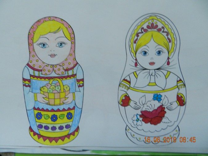 Матрешку нарисовать для 5 класса