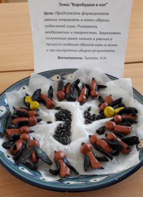занятие по лепке 2 младшая группа воробушек. воробушки и кот лепка 2 младшая группа.