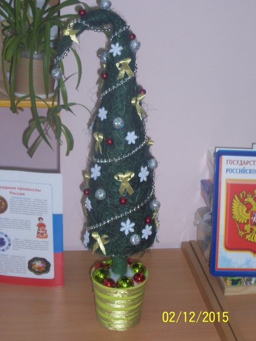 Новогодняя ёлочка Конкурс «Маленькой ёлочке холодно зимой». Январь 2016. Поделки и рисунки. Дошкольники Новогодняя ёлочка