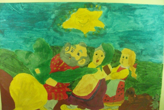 Репка Русская народная сказка. Ноябрь 2014. Поделки и рисунки. Дошкольники Репка