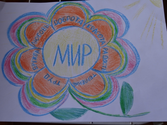 Цветок мира Конкурс «Мы за мир». Март 2014. Поделки, рисунки. Дошкольники Цветок мира