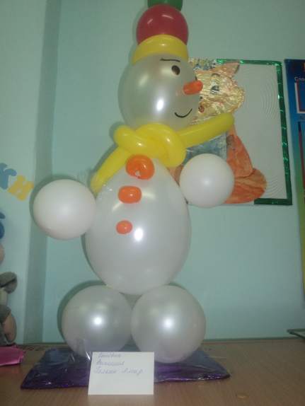 снеговик Конкурс Новогодних поделок. Декабрь 2013. Дошкольники снеговик