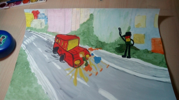 рисунок Конкурс «Я знаю правила дорожного движения». Ноябрь 2014. Дошкольники рисунок