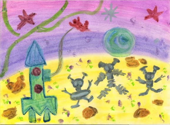 Космос.jpg Конкурс детского рисунка. Апрель 2013. Космос.jpg