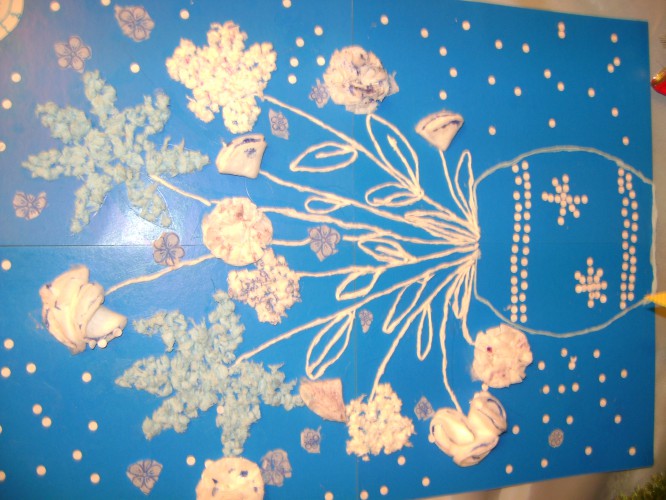 Букет для Снегурочки Конкурс Новогодних поделок. Декабрь 2015. Дошкольники Букет для Снегурочки