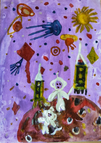 Путешествие в космос. Конкурс детского рисунка. Апрель 2013. Путешествие в космос.
