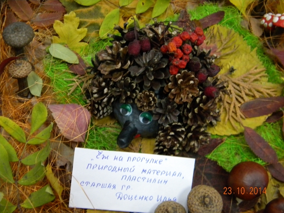 "Ёж на прогулке" Конкурс «Осенние фантазии». Октябрь 2014 "Ёж на прогулке"