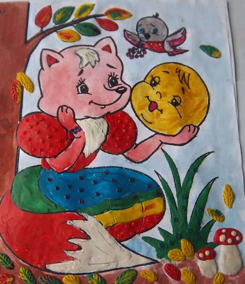 "Песенка колобка" Русская народная сказка. Ноябрь 2014. Поделки и рисунки. Дошкольники "Песенка колобка"