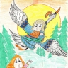 Иллюстрация к детской сказке &quot;Гуси-лебеди&quot;