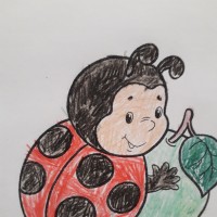 По цветку ползет букашка, на ней красная рубашка. Маленькая крошка, на спине горошки! По цветку ползет букашка, на ней красная рубашка. Маленькая крошка, на спине горошки!
