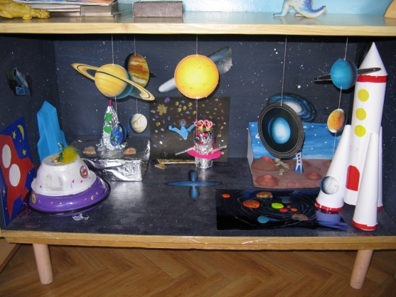 Макет космоса для детского сада. Уголок космоса в детском саду. Космические поделки для детского сада. Макет космос в садик.