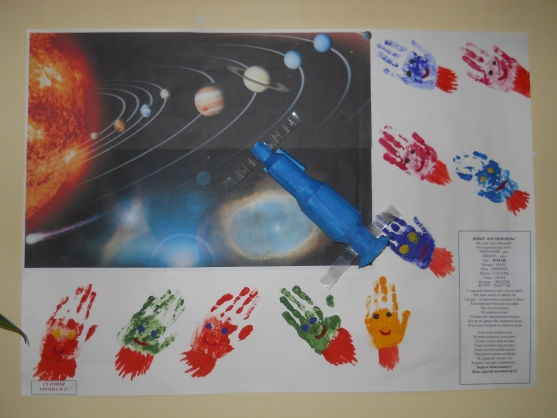 День космонавтики в ясельной группе. Плакаты для детского сада космос. Поделка ко Дню космонавтики в детский сад. Плакат космос для детей в детском саду. Плакат "день космонавтики".