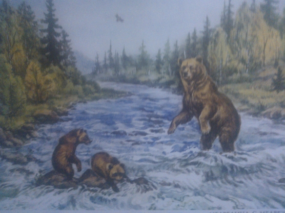 Составление рассказа по картине «Медведица с медвежатами».