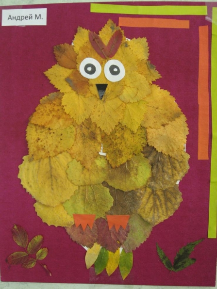 Осенняя поделка сова из листьев. Сова из листьев: пошаговая инструкция и шаблоны | Интерьер и декор