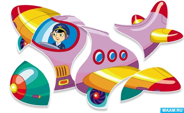 Разрезная картинка самолета — скачать и распечатать. Профессии и труд ...