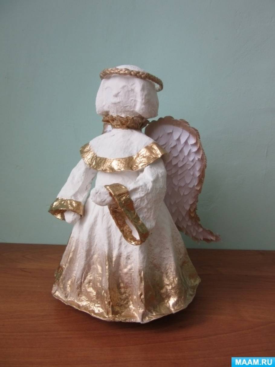 Елочные игрушки своими руками: ангелочки из мешковины
