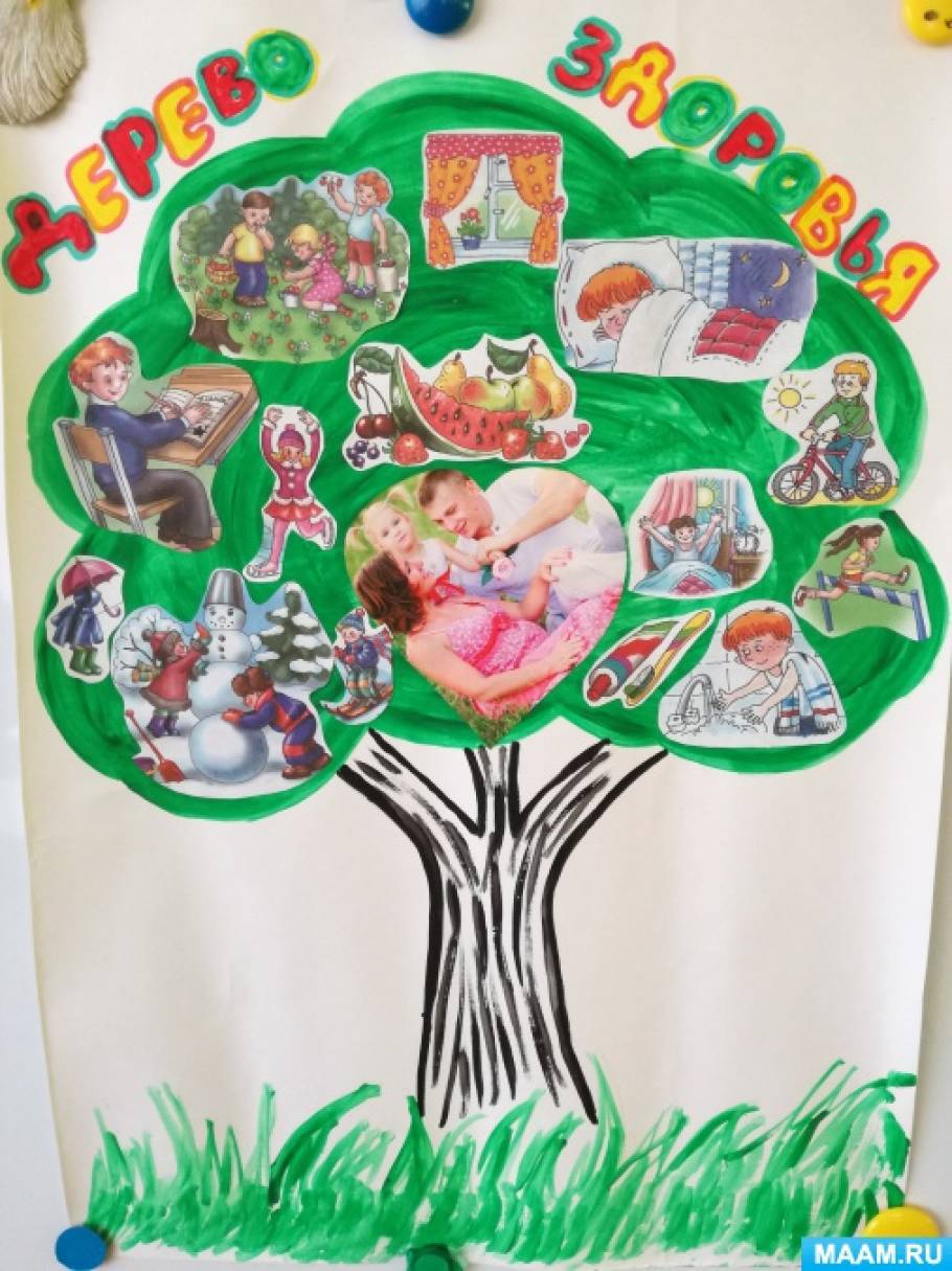 Дерево здоровья в детском саду. Плакат дерево здоровья. Поделки на тему здоровье. Дерево здоровья для дошкольников.
