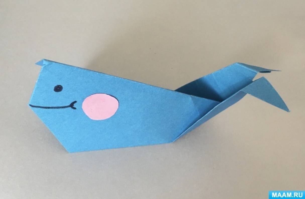 Мастер-класс по аппликации из бумаги в технике оригами «Китёнок» для детей дошкольного возраста