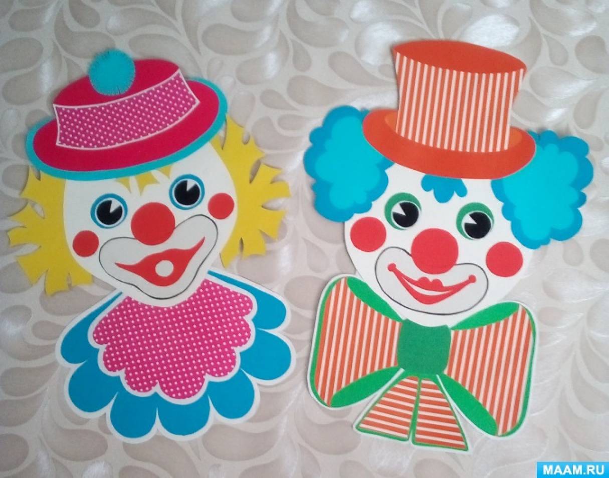 Поделки к 1 апреля в детском саду. Поделка клоун. Весёлая аппликация "клоун". Поделка клоун из цветной бумаги. Поделка клоун для детей.
